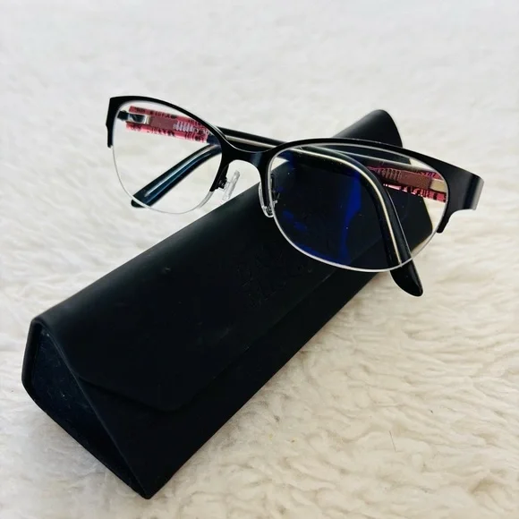 Badgley Mischka Halfrim Eyeglasses Frame Only W/ Case - Picture 3 of 11